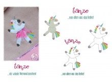 Stickdatei - zARTbesaitet - tanzendes Einhorn Ballerina